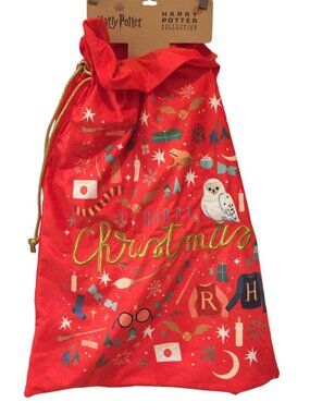 The Wizarding World of Harry Potter JOYEUX NOEL Drawstring Santa Sack 20" x 27"